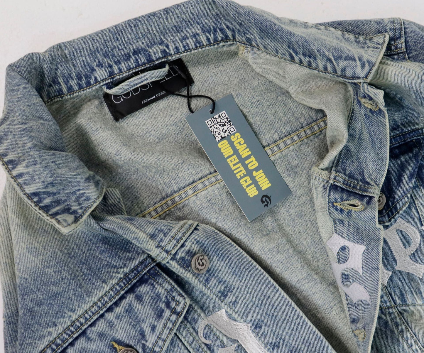 Godspeed  Embroidered Letter Denim Jacket
